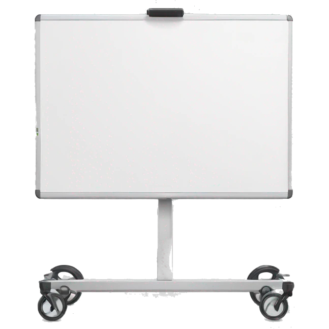 whiteboard on stand with wheels emoji