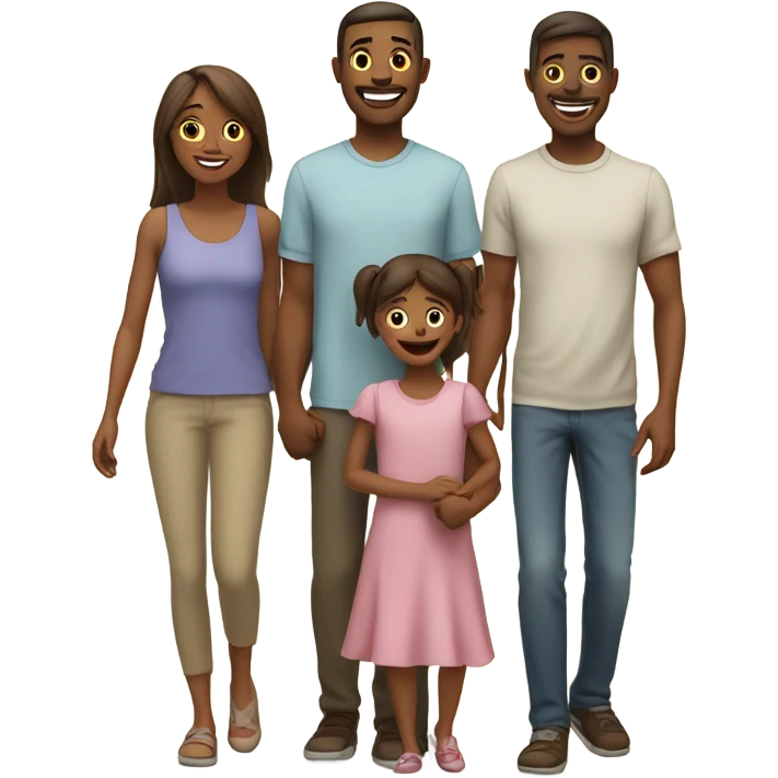 Couple with three kids emoji