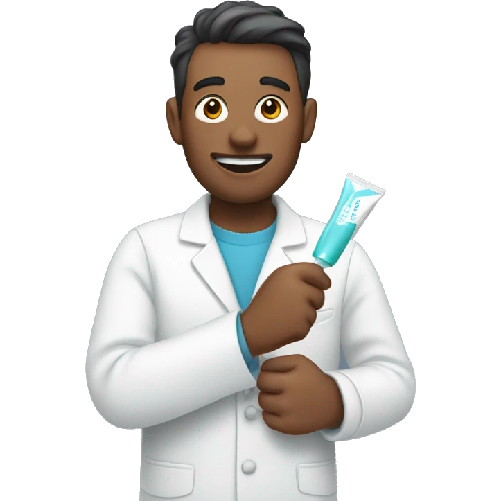 a man holding toothpaste in his hand emoji