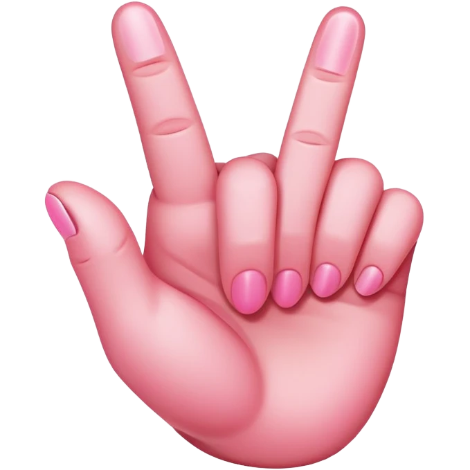 Pink middle finger emoji