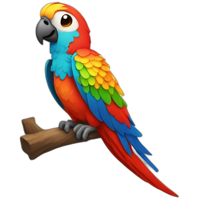 a very colorful parrot emoji