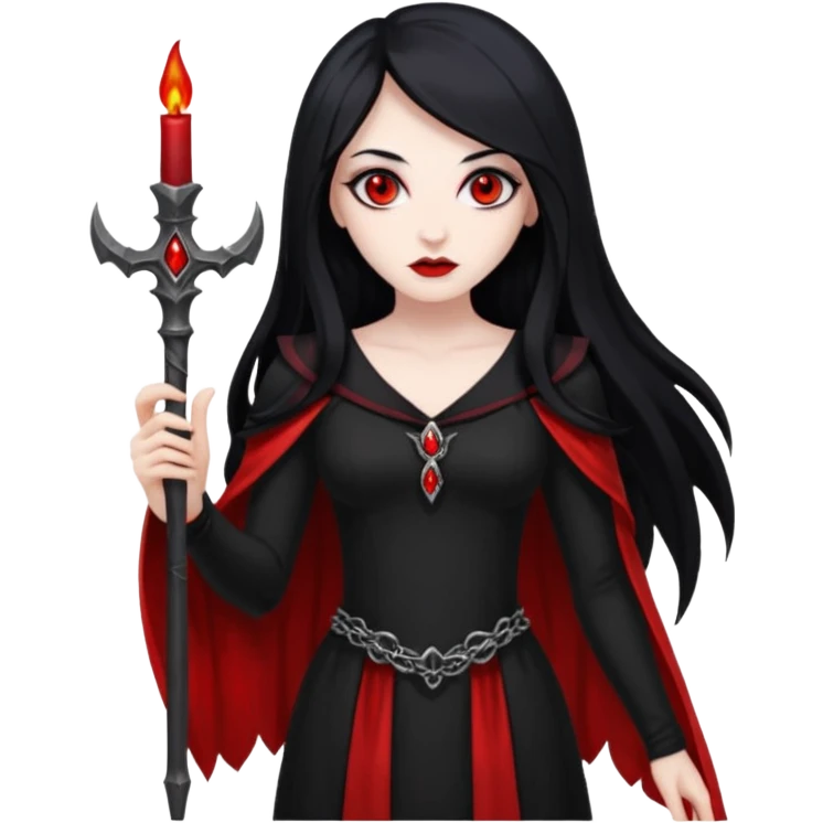 Female necromancer – Red eyes, black dress















 emoji