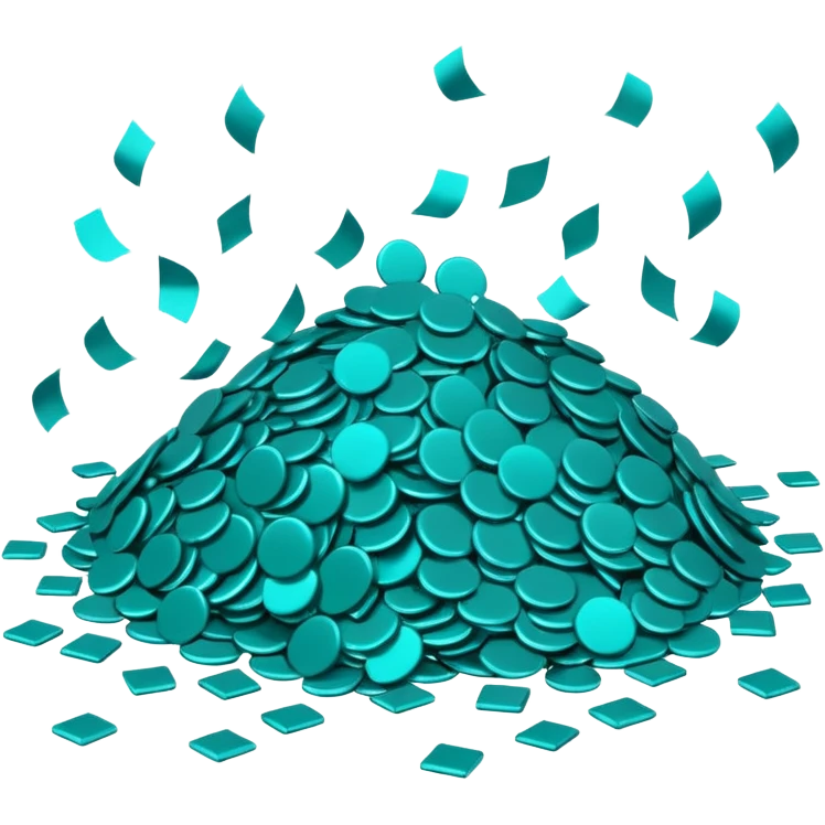 Teal celebration emoji