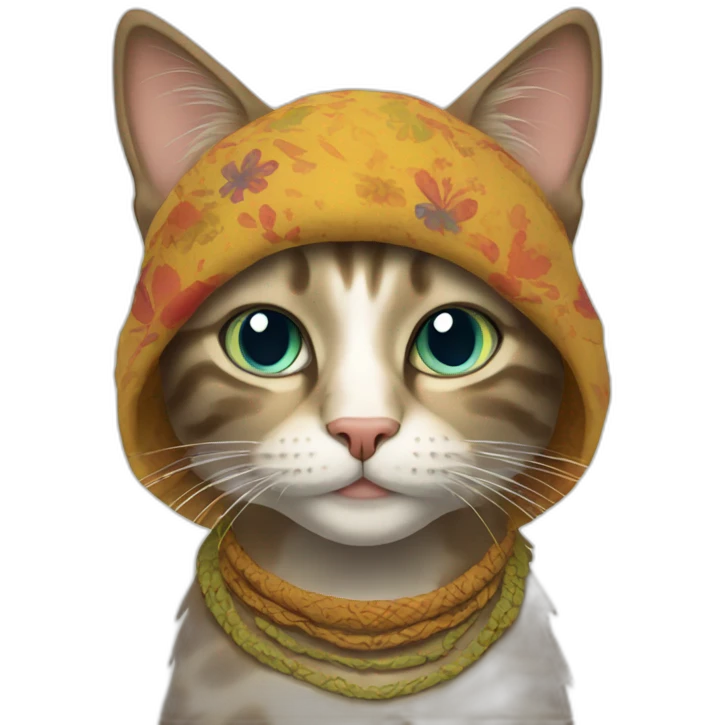 Hippie cat emoji