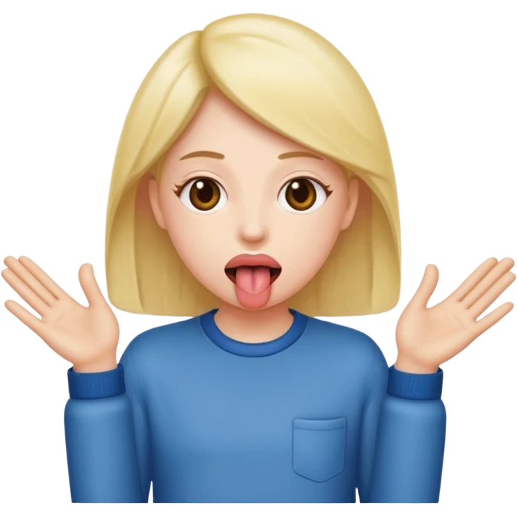 tounge out hands to side emoji