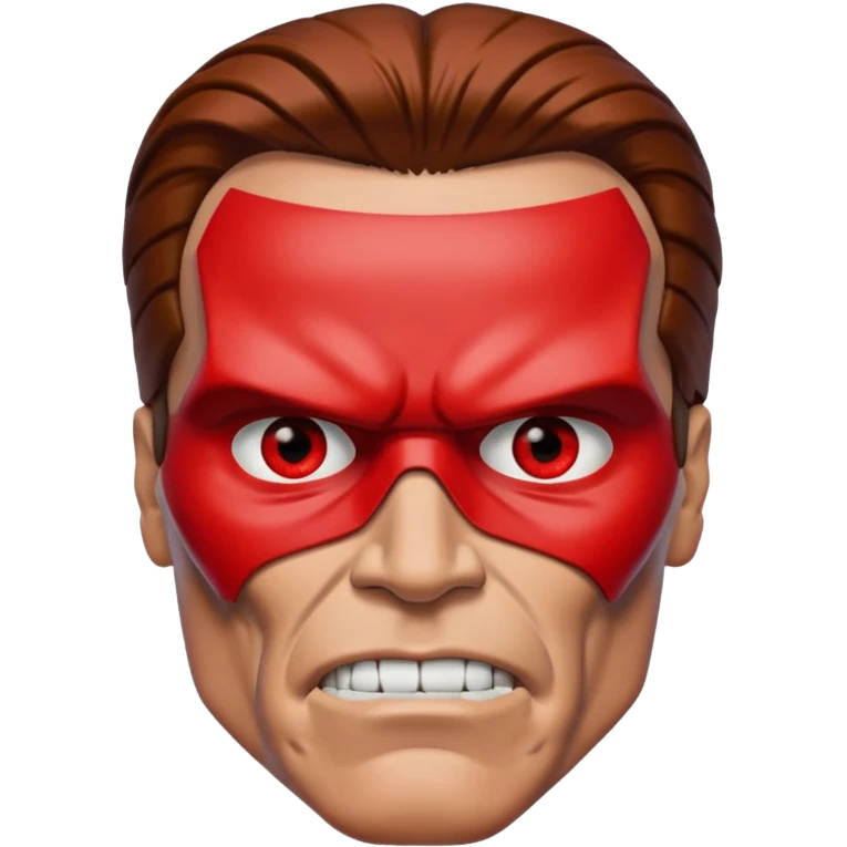 Red eyed half face metalTerminator Arnold Schwarzenegger emoji