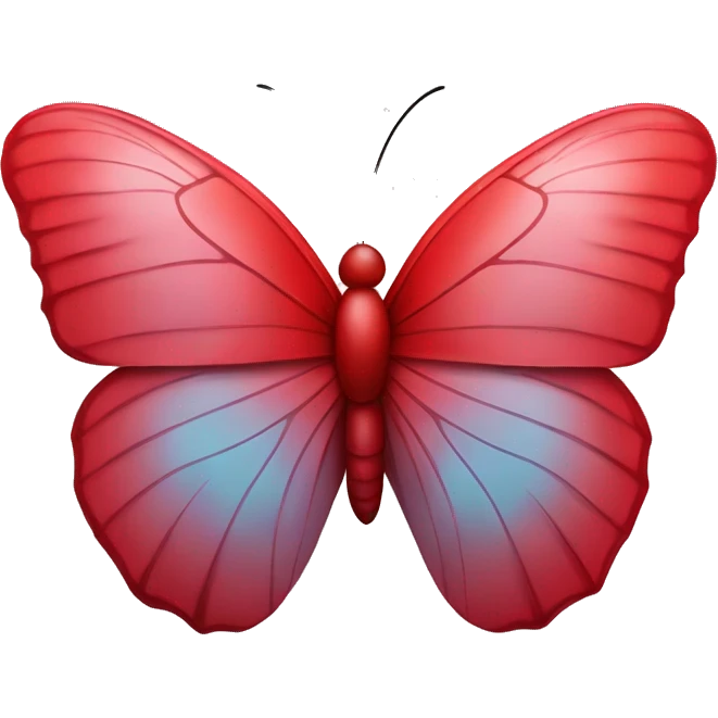 Red butterfly with a little heart shape outline on its left wing emoji