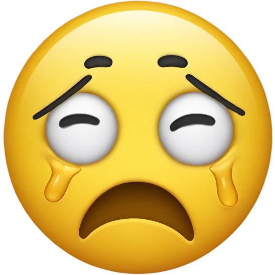 round yellow emoji crying uncontrollably with tears while throwing up emoji