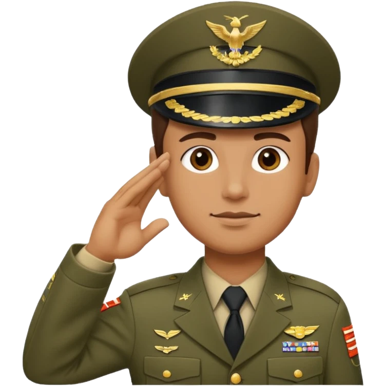 American soldier showing respect emoji