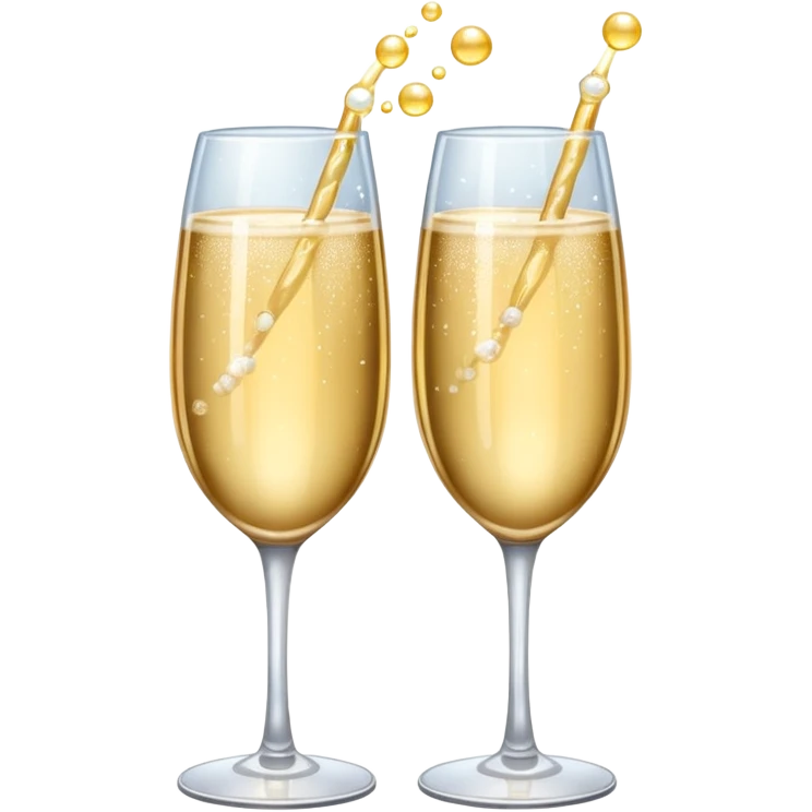 two clinking glasses with sparkles emoji