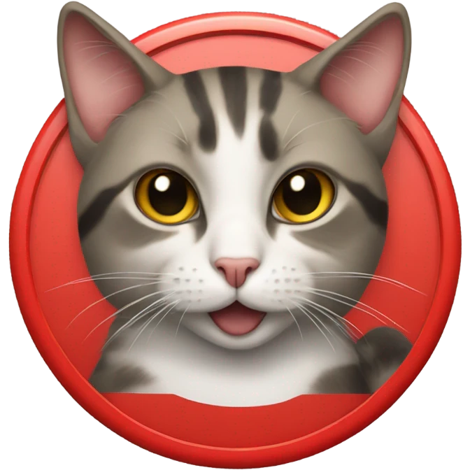 Cat with a stop sign emoji