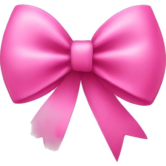 Pink bow with heart emoji