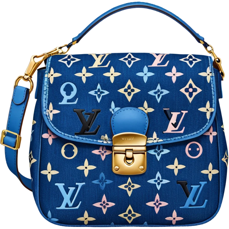 Louis Vuitton denim realistic, shoulder bag emoji