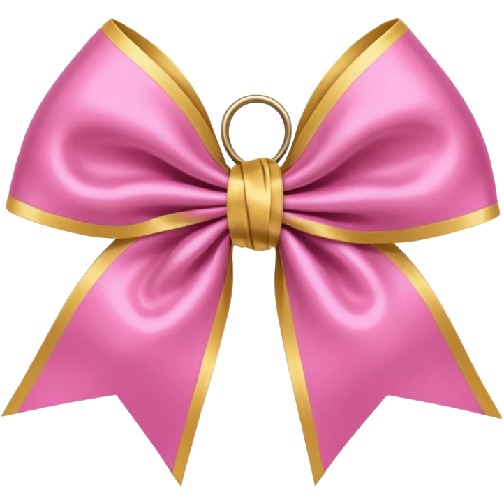 Pink and gold cheer bow emoji