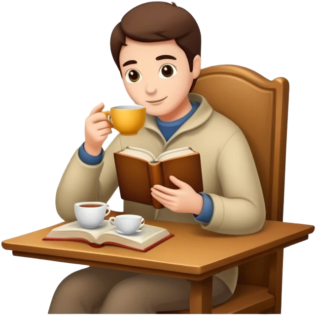 Tea and book emoji