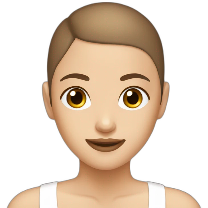 Brown shave head make with white brunet girl emoji