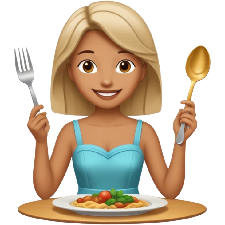 Create a person having dinner. emoji