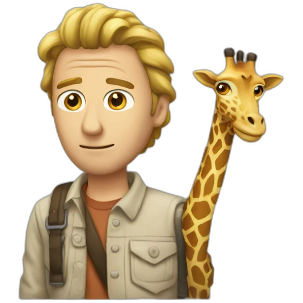 Rick con una jirafa  emoji