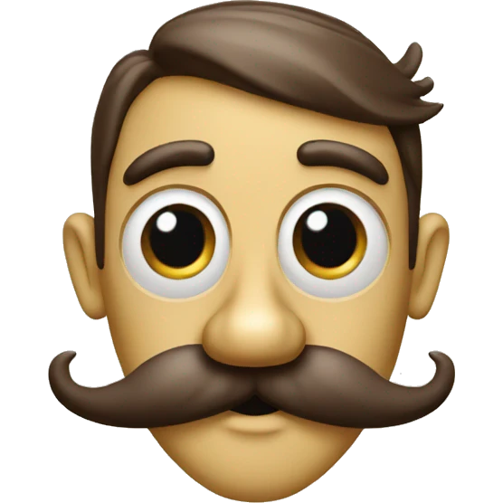 Pinocchio puppet with a long nose and mustache emoji