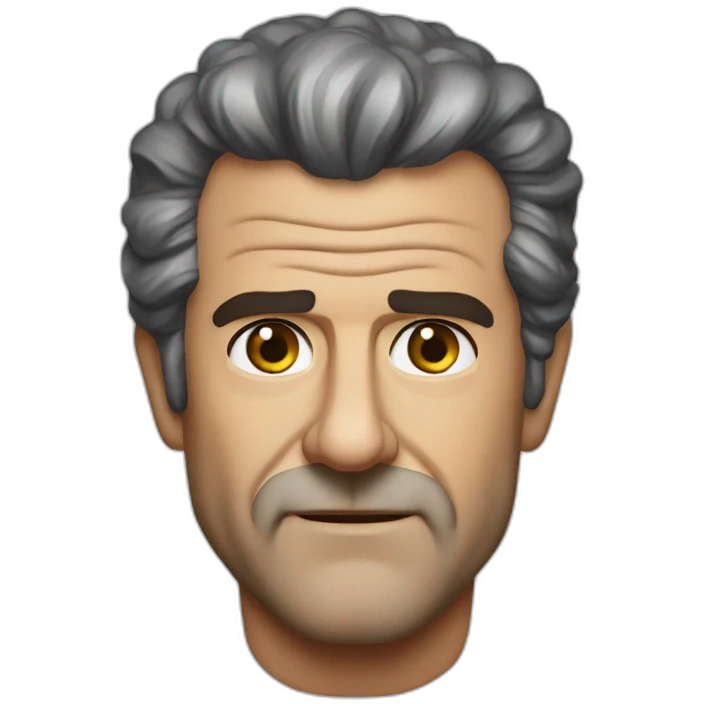 Mel Gibson portrait without smile emoji