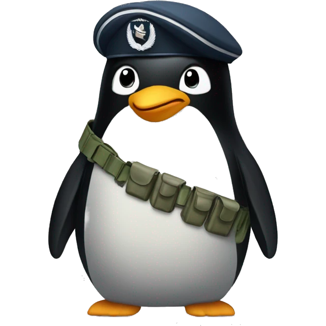 Military pinguin  emoji