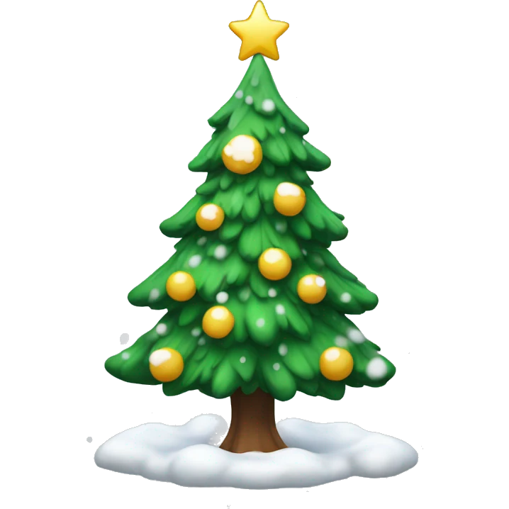 A Christmas tree with snow emoji