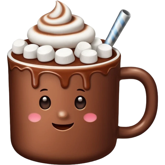 A cute Christ hot chocolate with marshmallows emoji  emoji