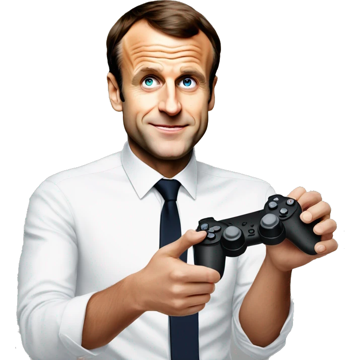 Emmanuel Macron rouge avec une manette Dans les mains emoji