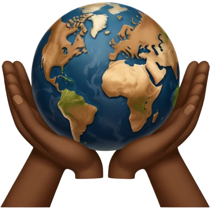 simple Beige hands holding simple earth emoji