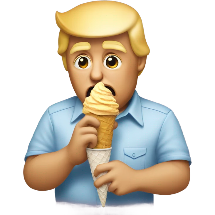 Trump eating a icecream cone emoji