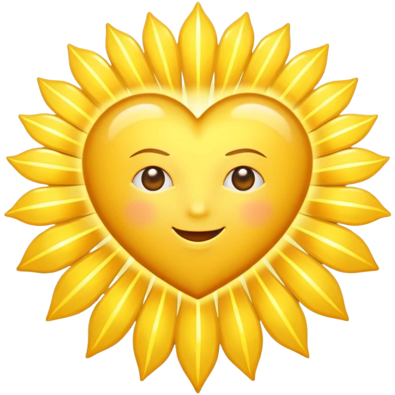 yellow heart with sun rays emoji