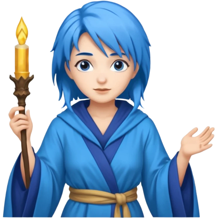 wizard woman with blue hair emoji