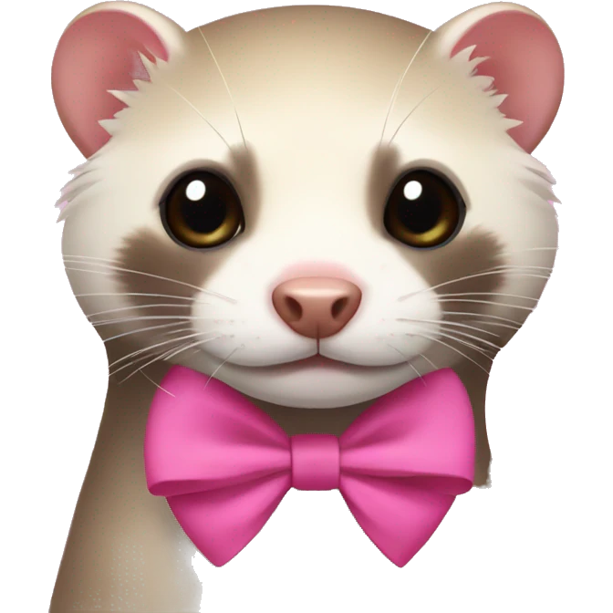 Ferret with pink bow on head emoji