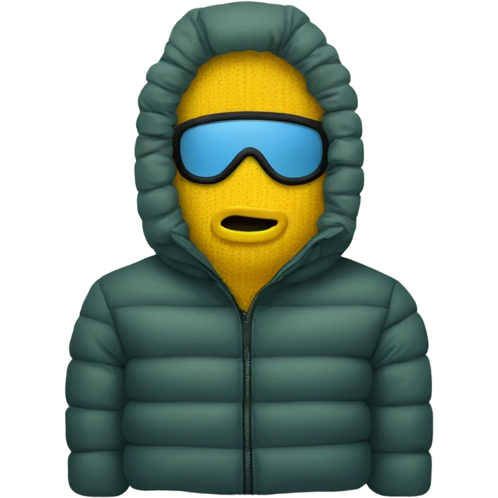 Puffy jacket ski mask emoji
