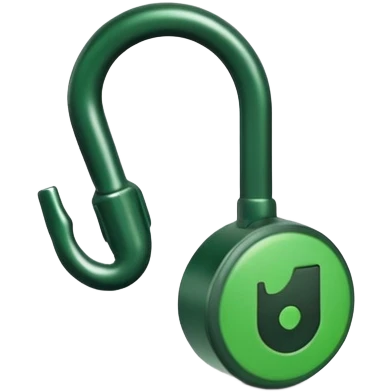 Most minimal possible JBL Clip 4 design, single green object with one darker green spot and small hook, iOS emoji style emoji