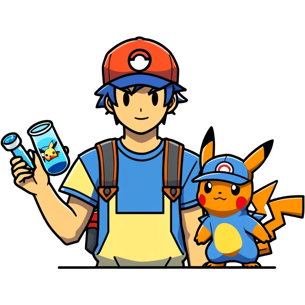 21 yo Handsome Ash Ketchum using a bong with picachu and charizard emoji