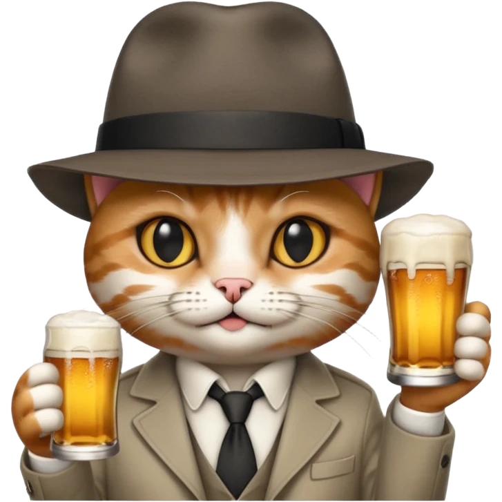 cat mafia , beer emoji