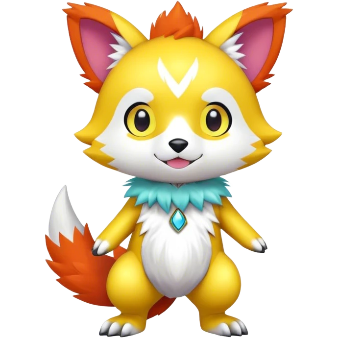 Shiny Chibi Anthro Sona Fakemon-Digimon Full Body emoji