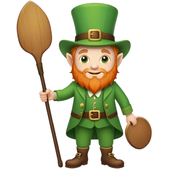 Leprechaun with paddle emoji