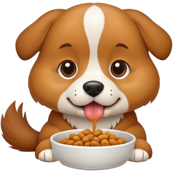 Dog eating food emoji
