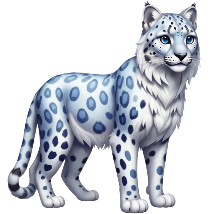 Colorful vibrant ethereal fantasy-lynx-snow-leopard, full-body emoji