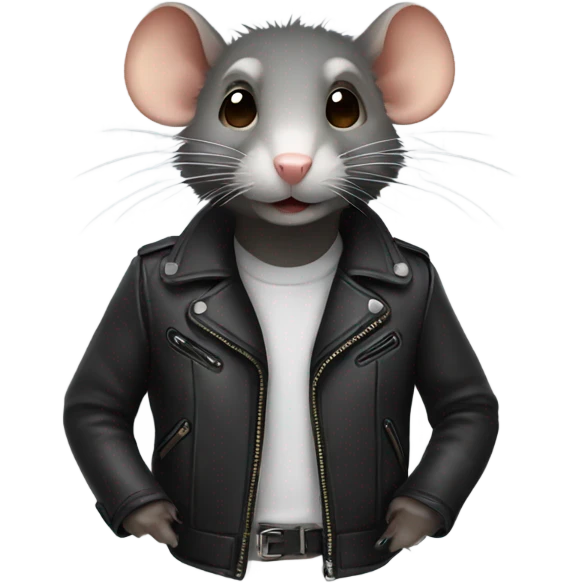 rat wearing a leather jacket  emoji