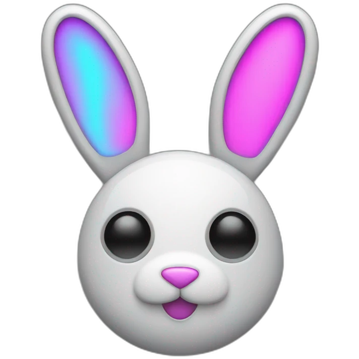 neon rabbit clock emoji