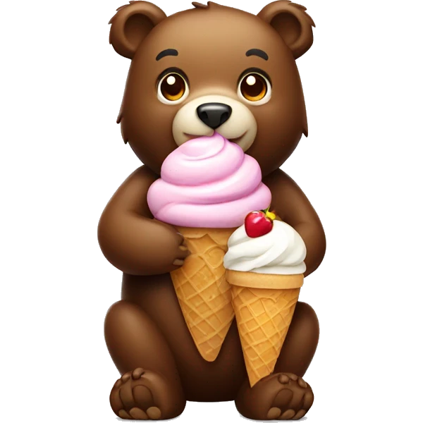 Bear with ice cream emoji