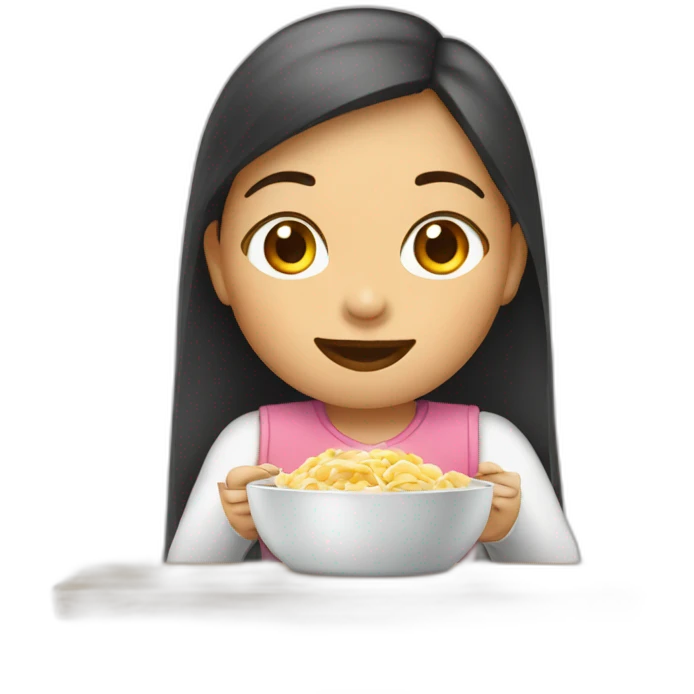 Fille en train de manger emoji
