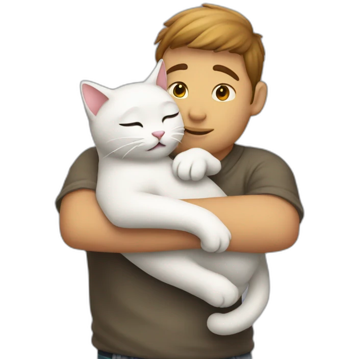 cat and programmer hugging emoji