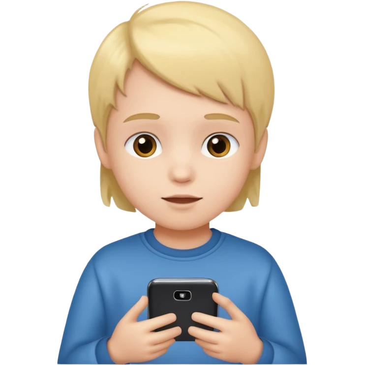 child face with a smartphone in hand emoji