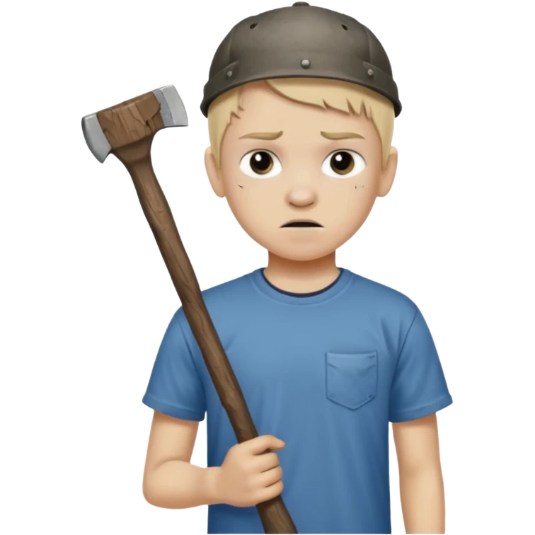 13 y/o Brian robeson at the beginning of Hatchet
distressed, has hatchet emoji