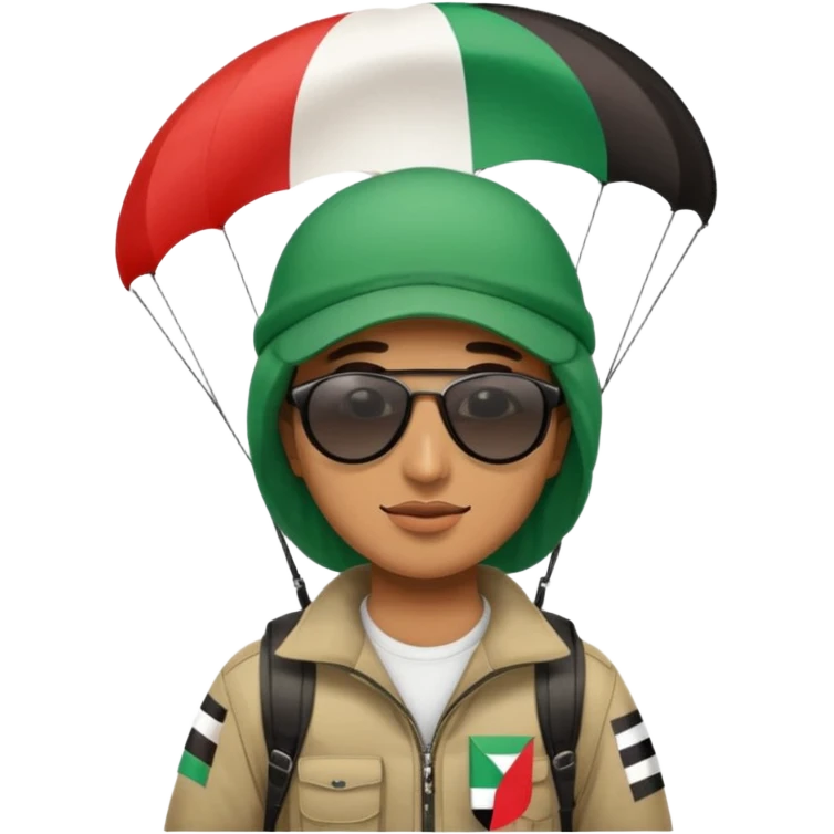 a palestinian flag paraglider, respect scrupulously the correct shapes and colours of the palestinian flag, try again emoji