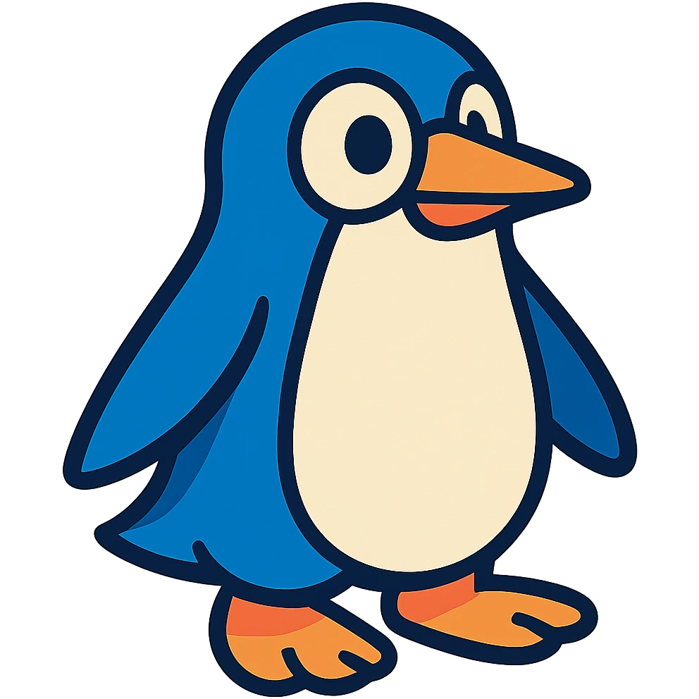 penguin vibrant cartoon style emoji